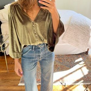 Green velvet zara onesie